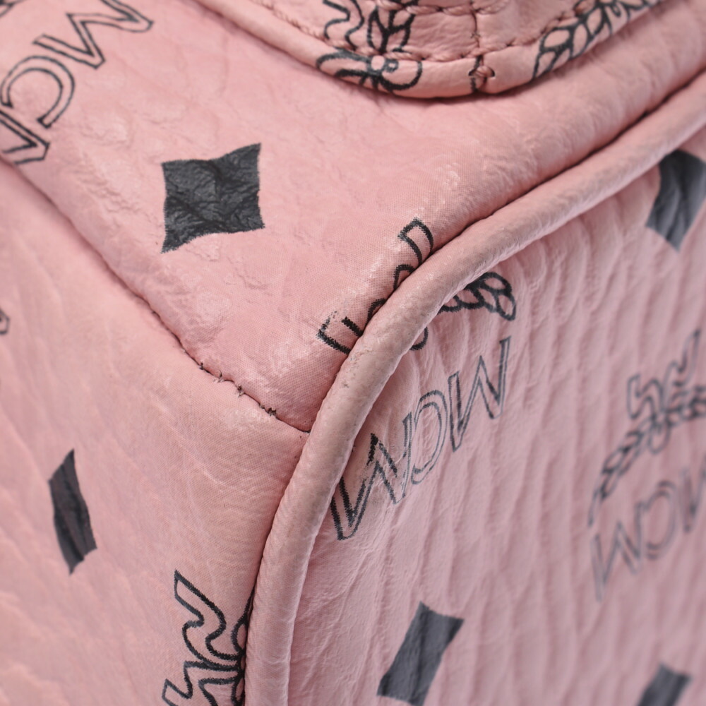 Mcm Leather Studs Backpack Side Pink Backpack Ruc… - image 5